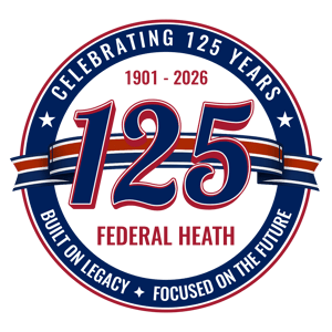 Federal Heath 125th anniversary logo celebrating 1901–2026 with the tagline ‘Built on Legacy. Focused on the Future.
