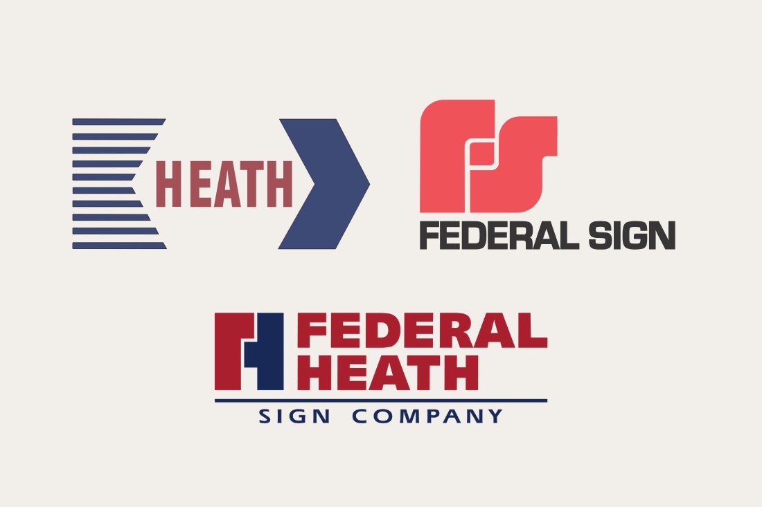 Heath and Federal Sign logos above the combined Federal Heath Sign Company logo.