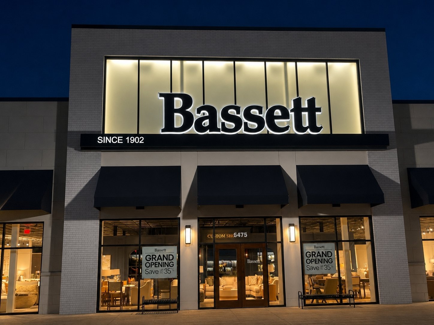 Bassett-Exterior Night