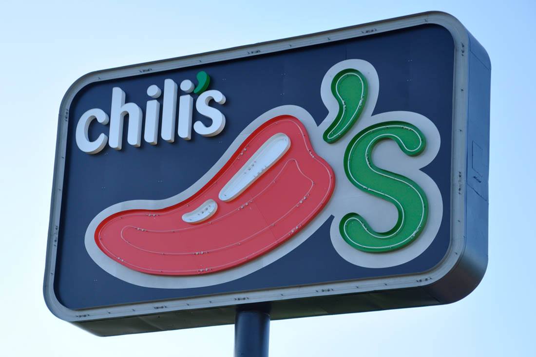 Chili's neon open face Cabinet Sign