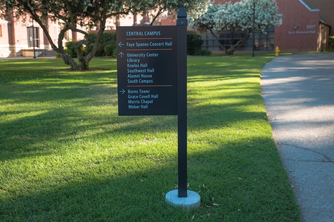 University of the Pacific Map Sign Close Up