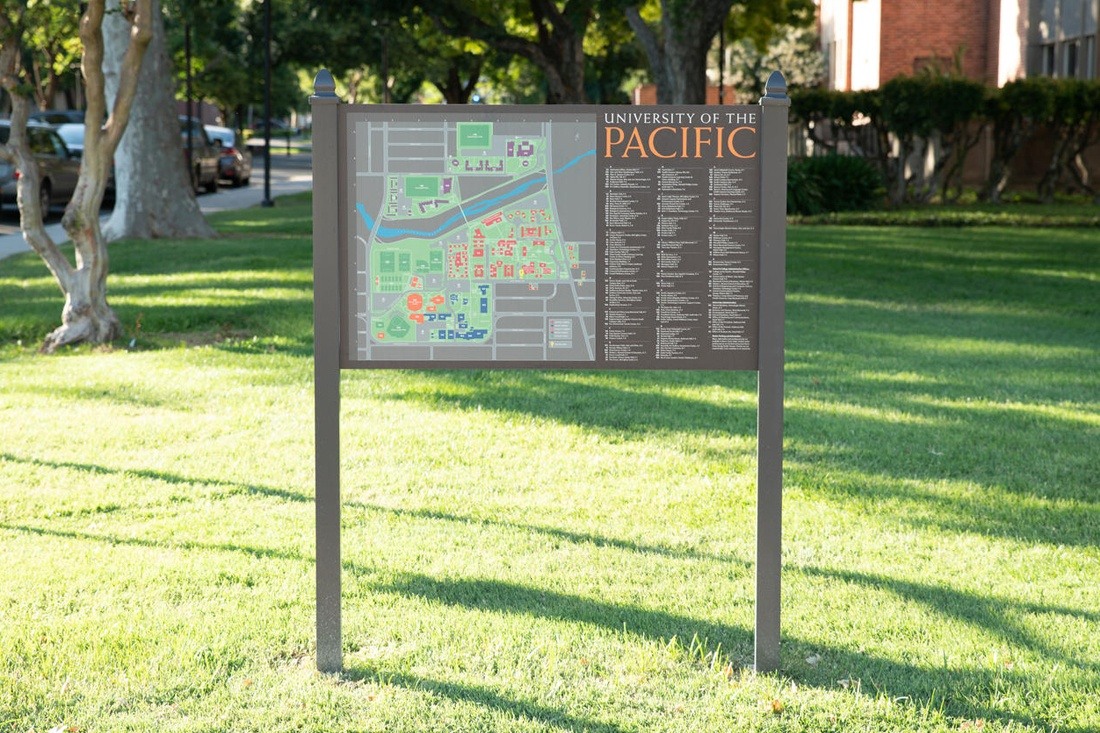 University of the Pacific Map Sign Close Up