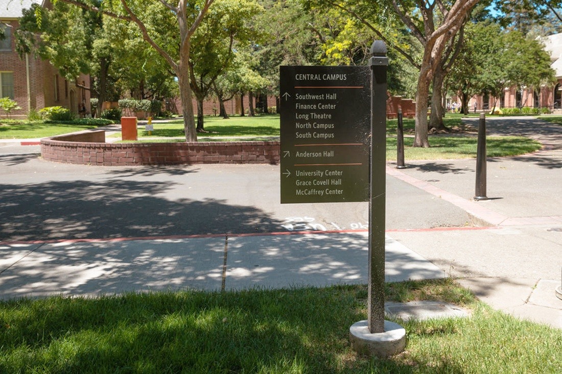 University of the Pacific Map Sign Close Up