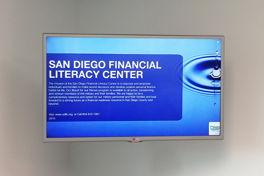 county of san diego financial literacy center digital signage