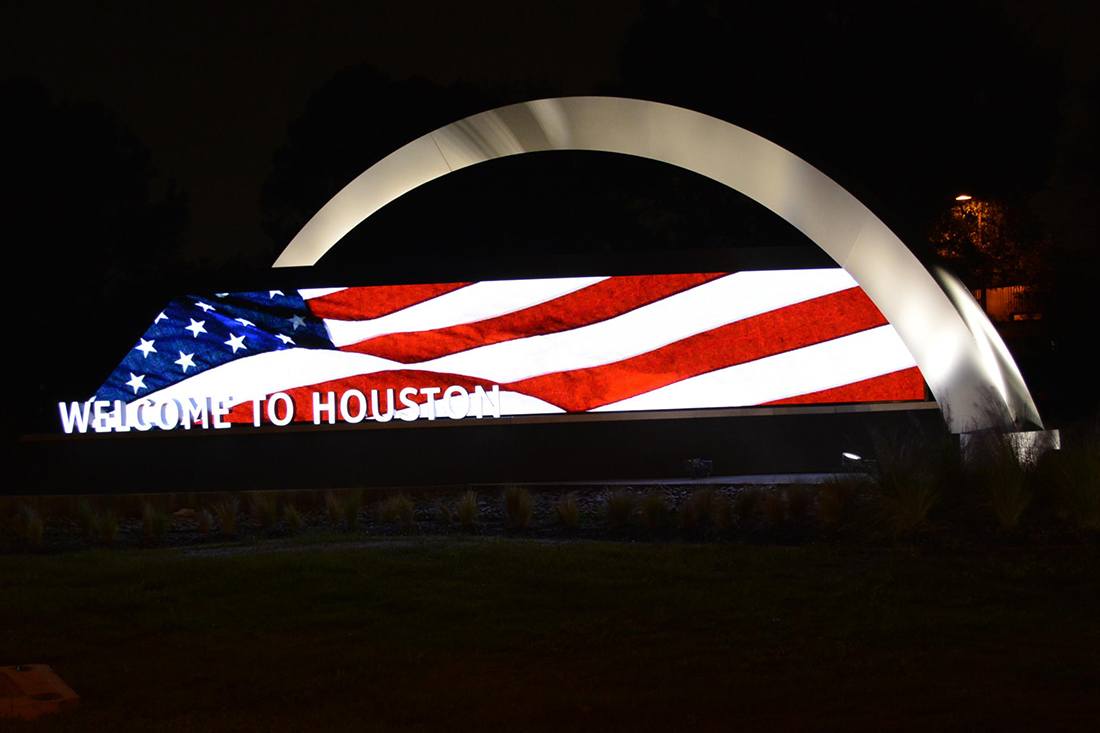 Custom sign for houston airport system