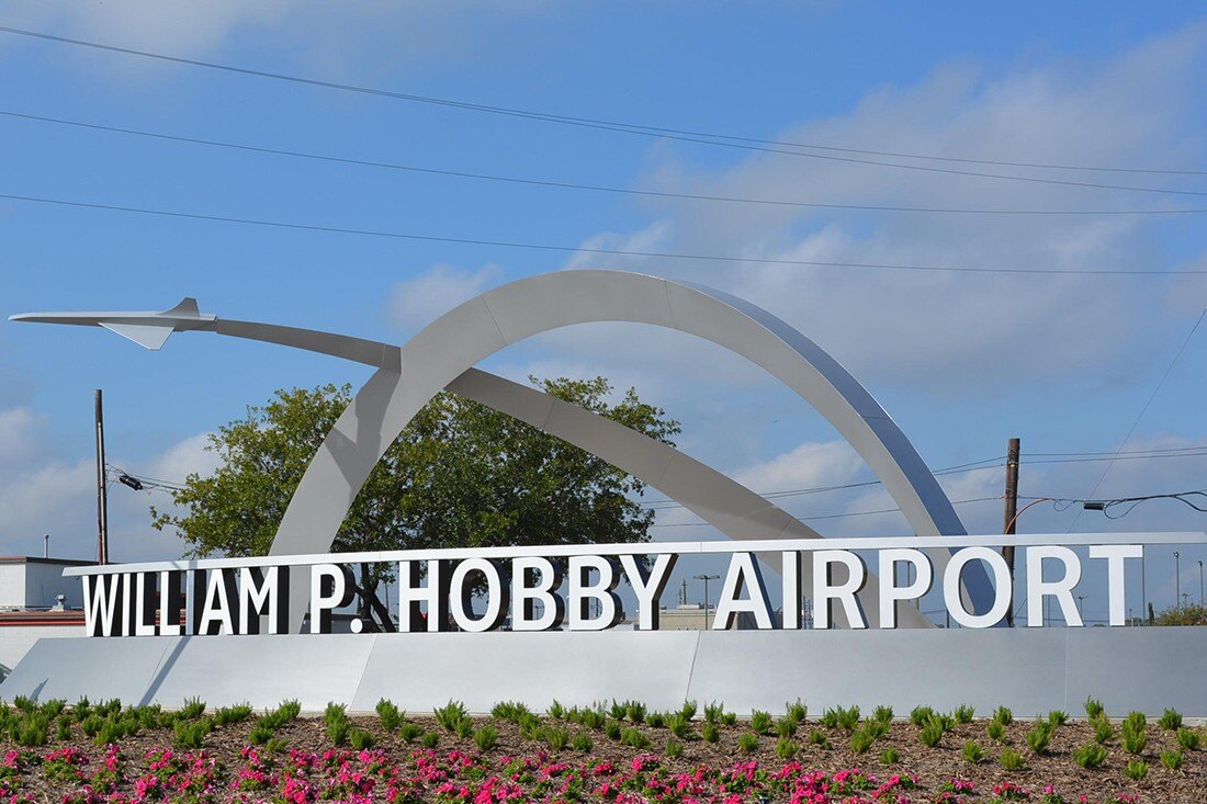 Custom sign for houston airport system