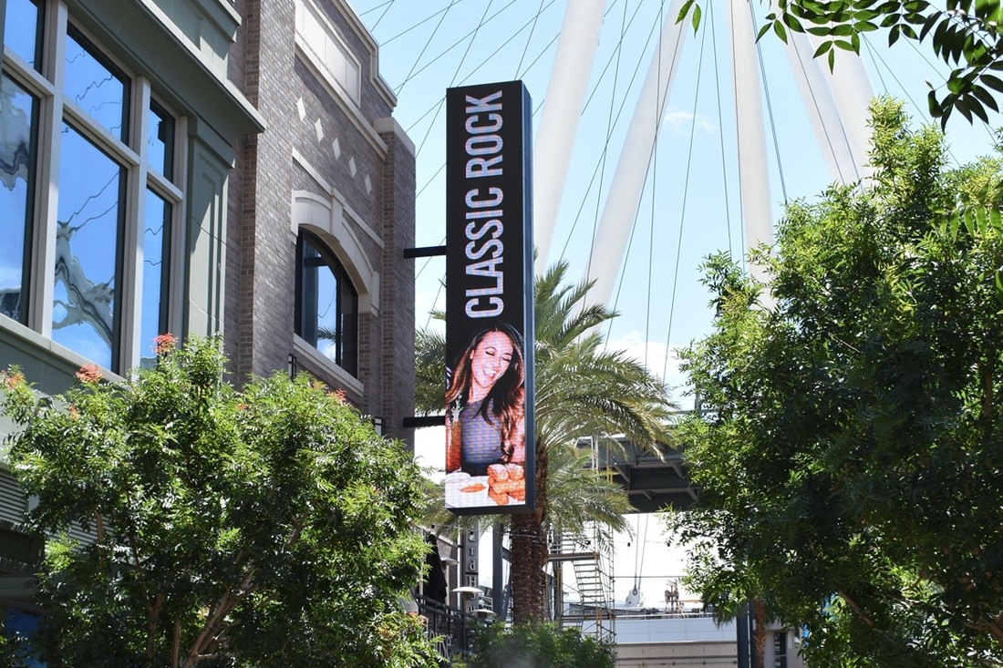 Yard House LED Sign showing Classic Rock