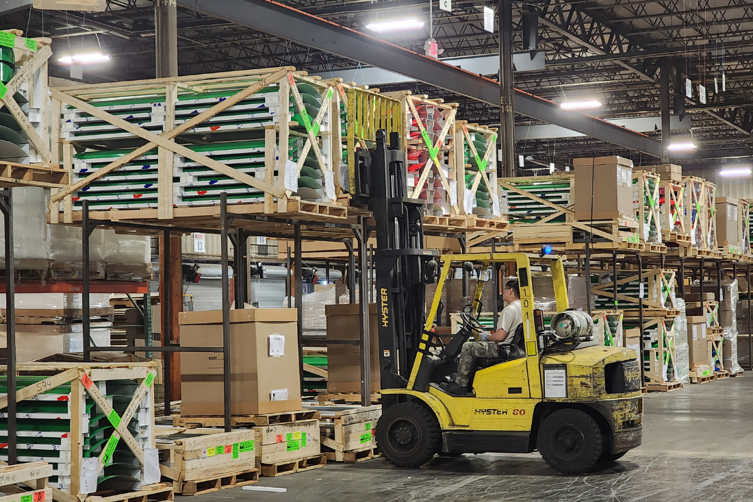 Forklift moving signage