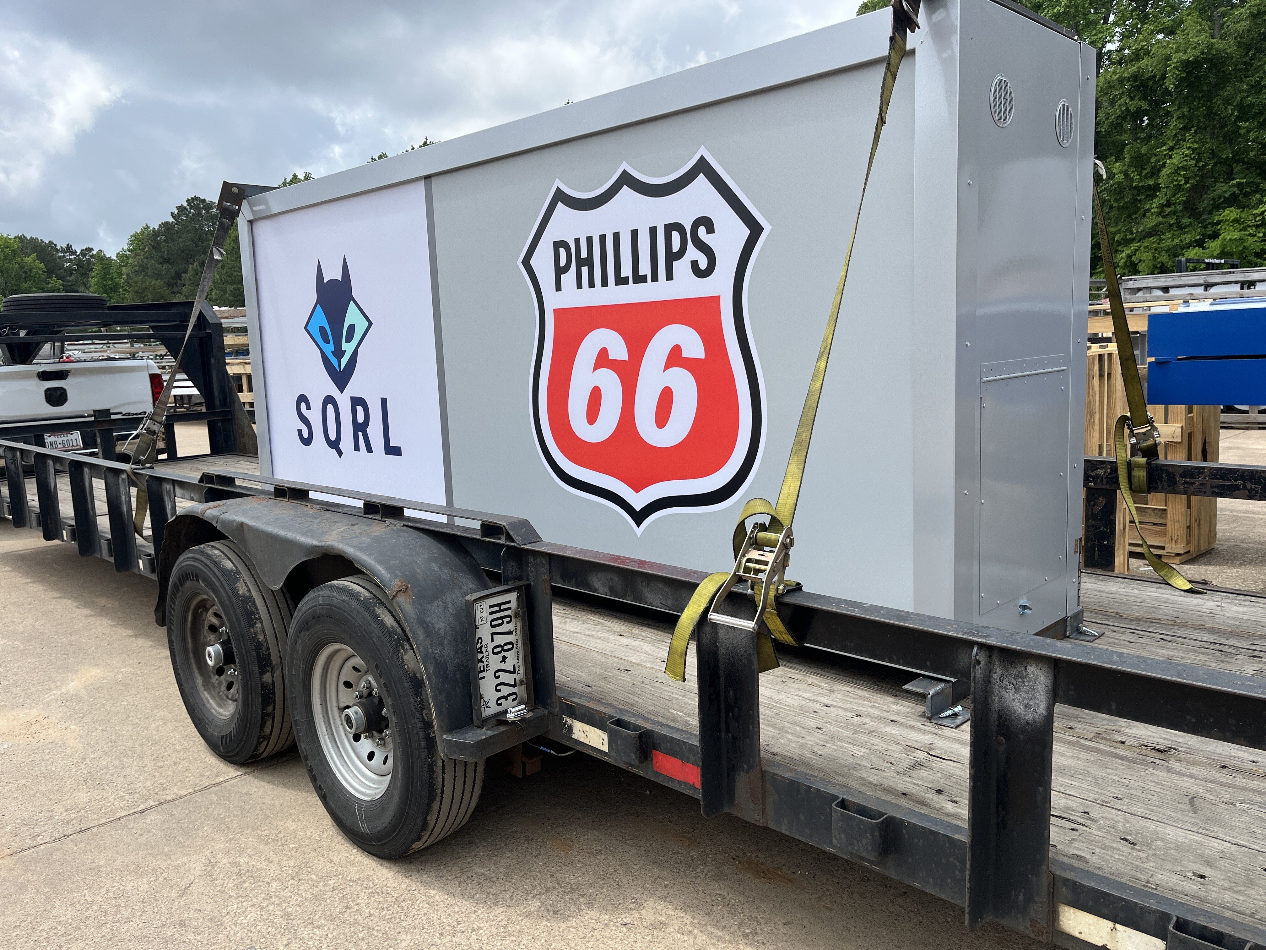Sign on a trailer