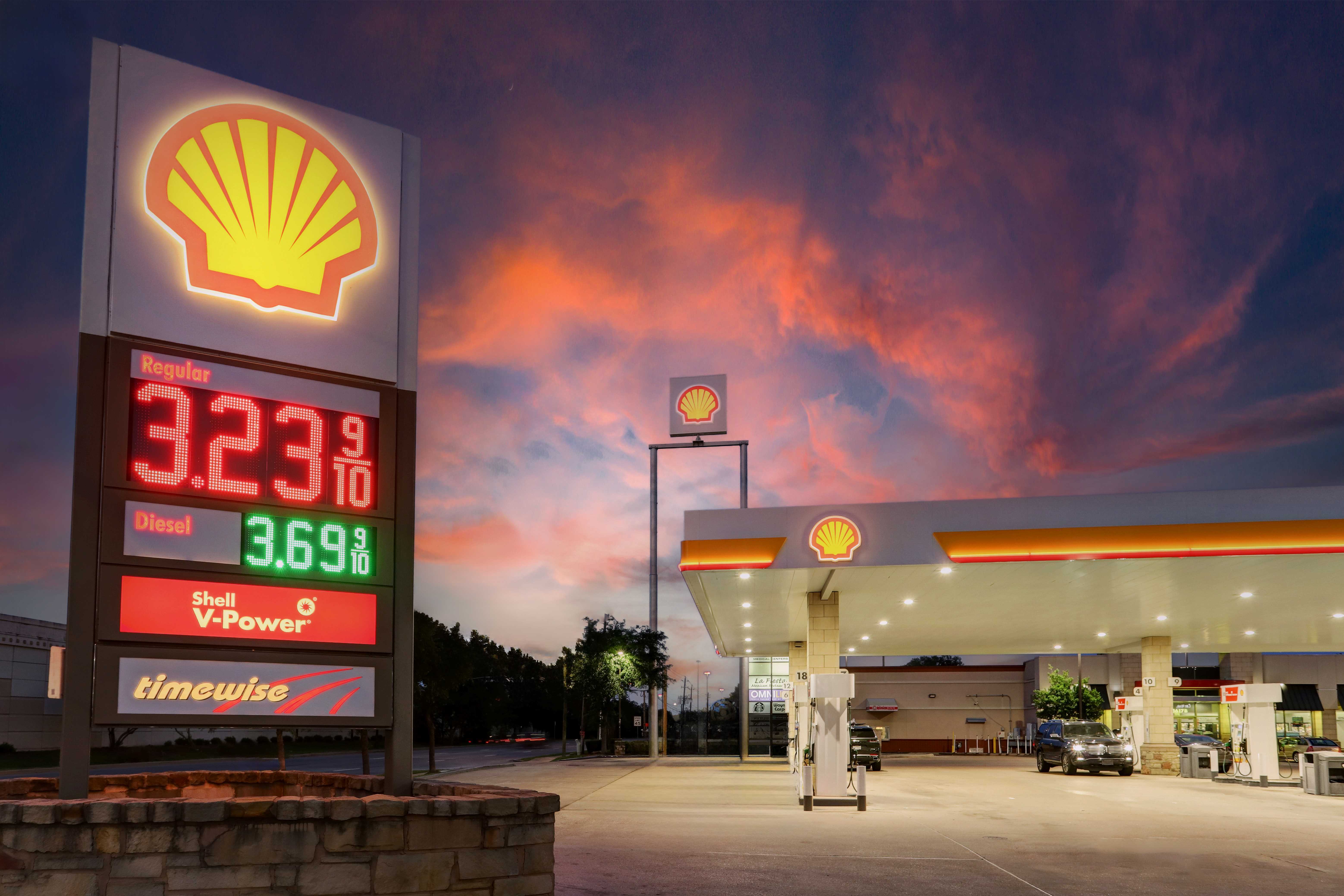 Katy Freeway Shell Station Dusk