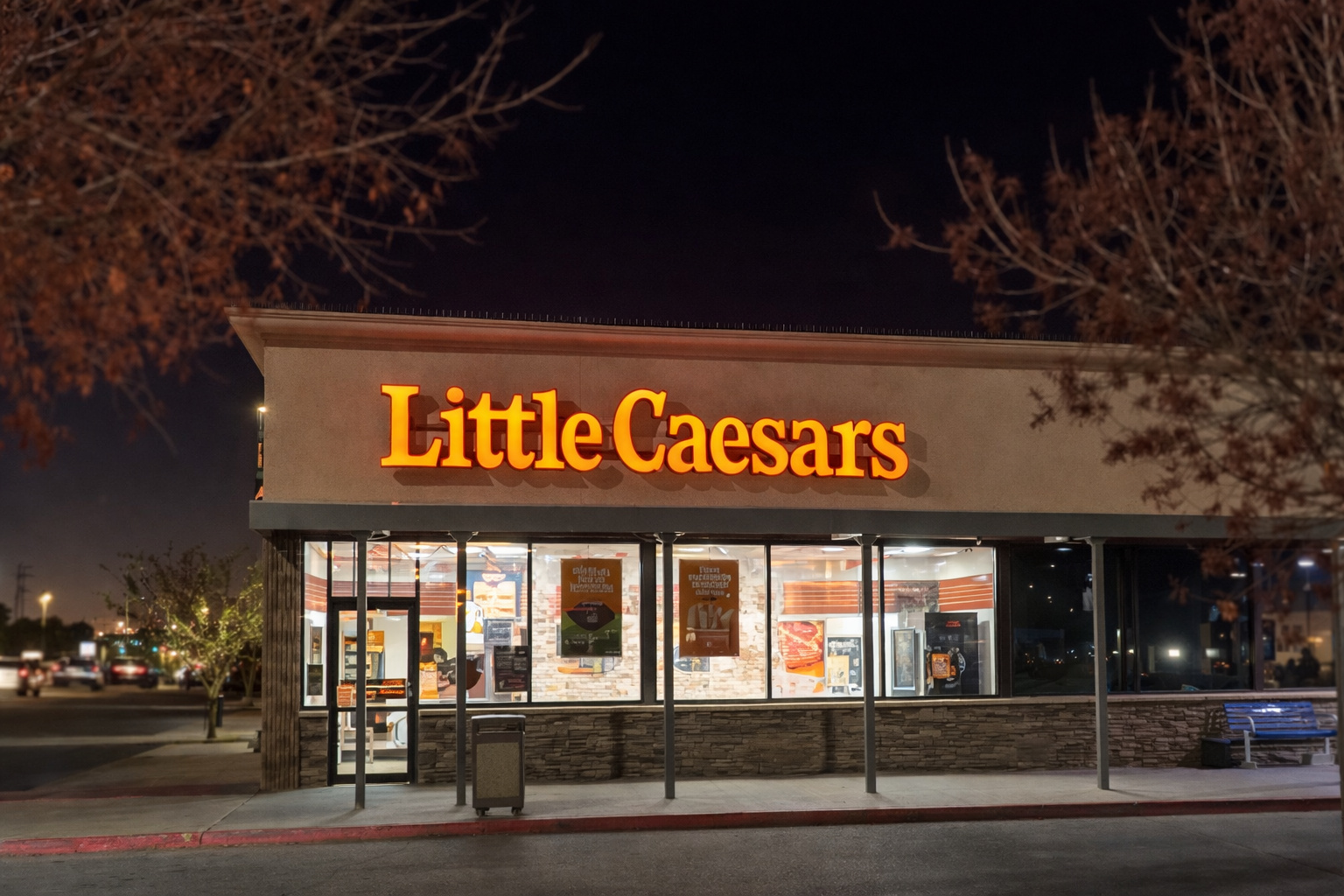 Little Caesars Building Sign - Night Shot
