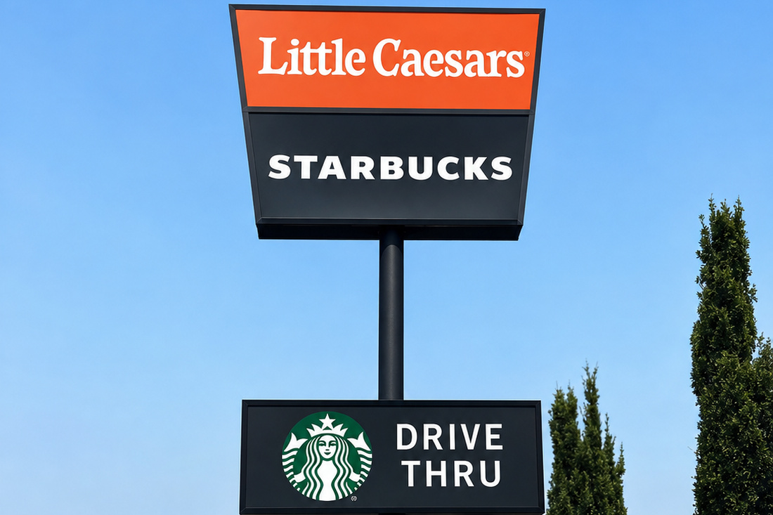 Little Caesars Multi-Tenant Pylon Sign