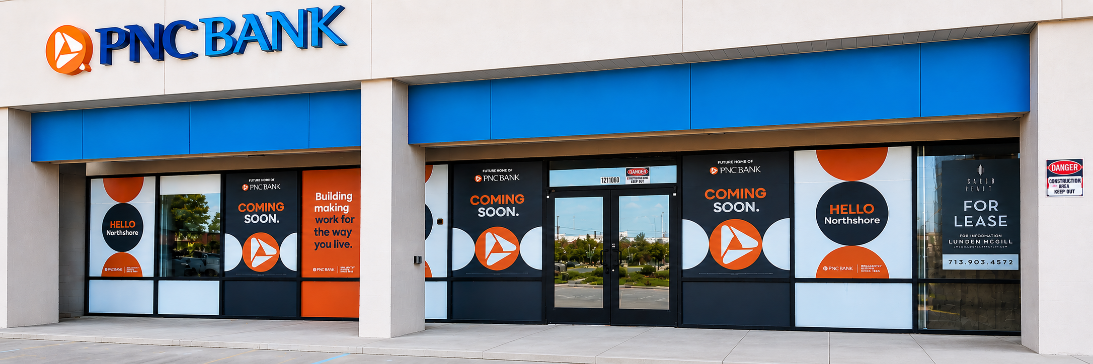 PNC Bank Exterior with Window Graphics