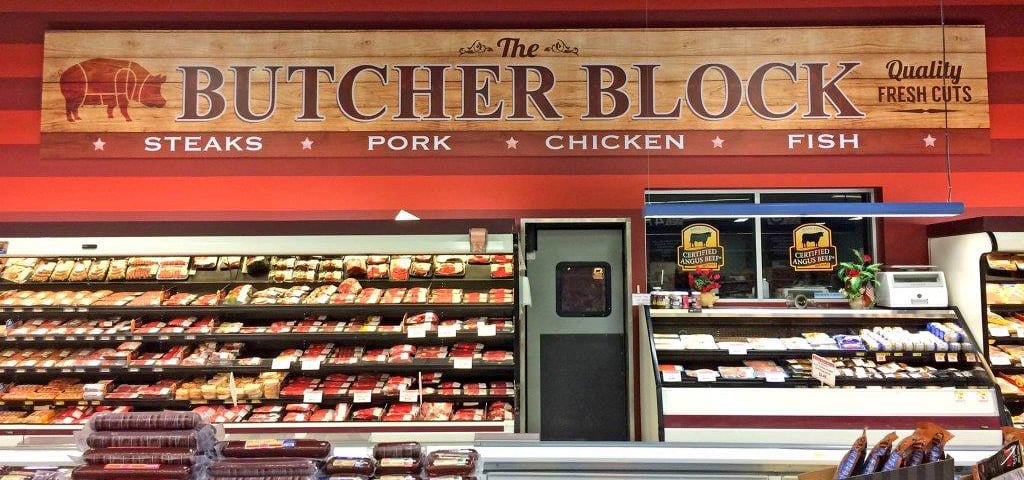 Printed Graphics - Butcher Block at a Grocery Store