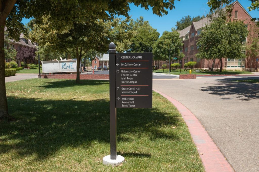 university of the pacific wayfinding signage