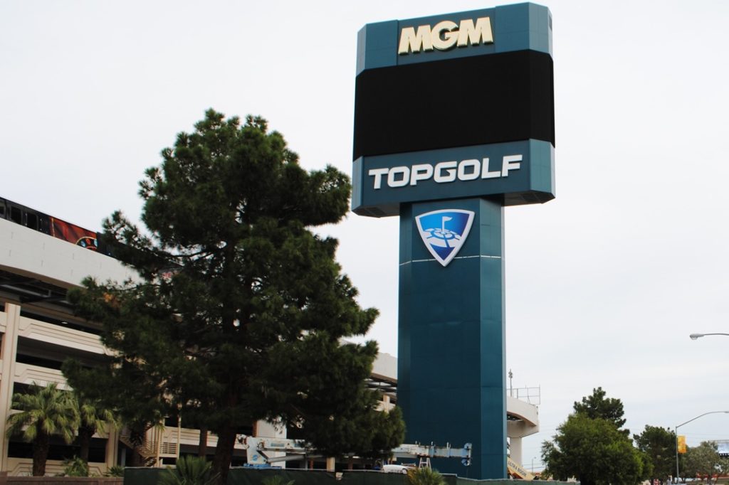 topgolf digital pylon signage
