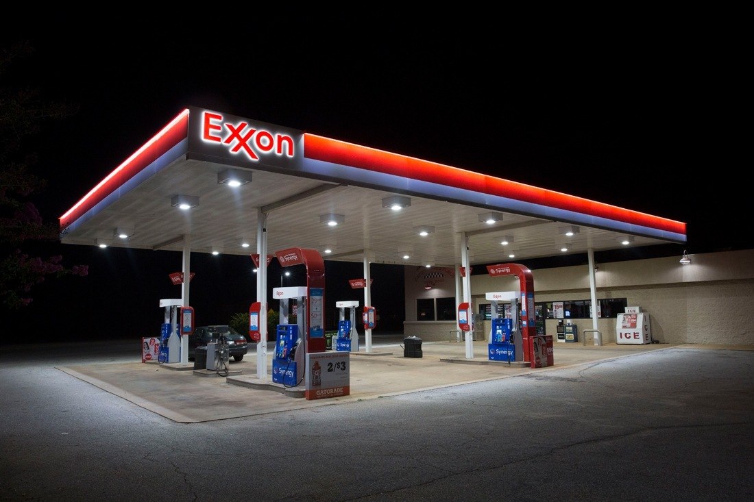 Exxon synergy Canopy at night