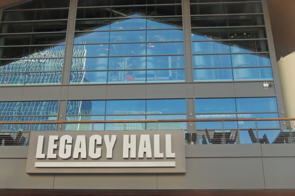 legacy hall channel letters sign