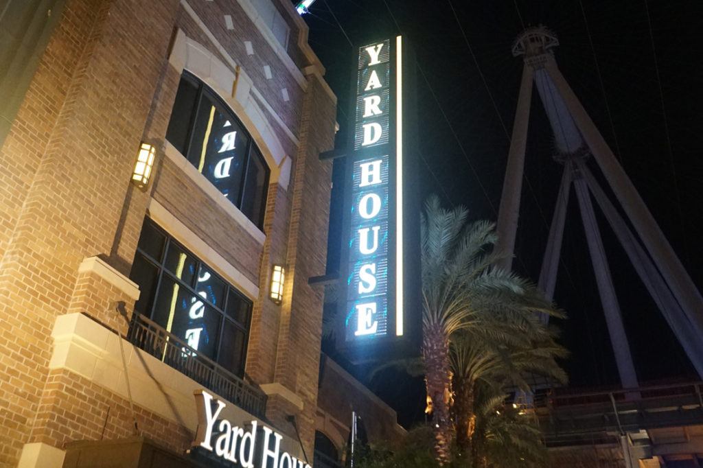 Yard House LED Sign at night